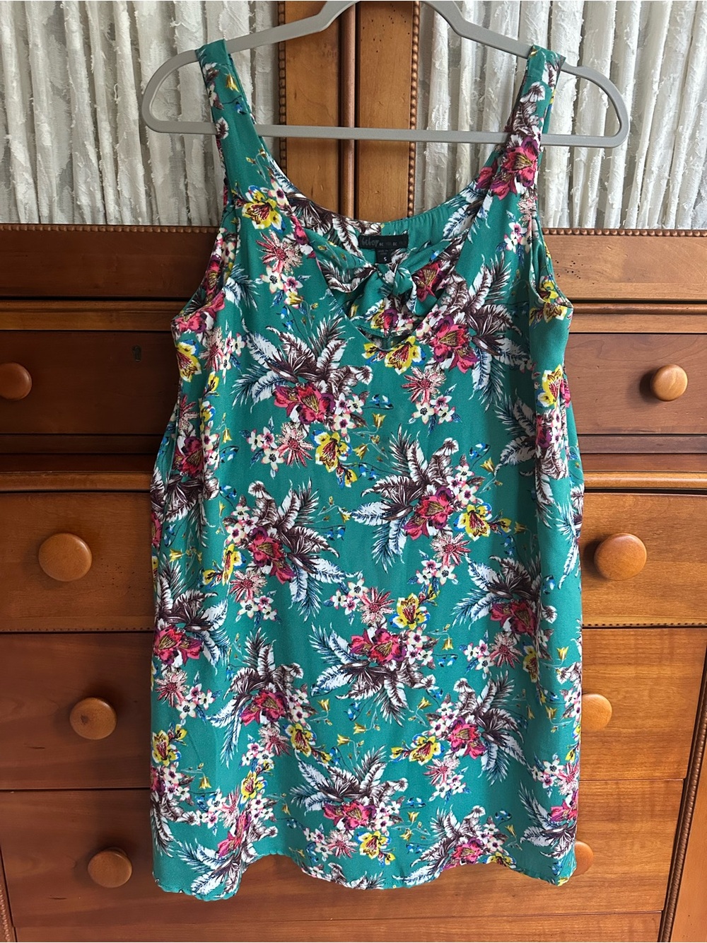 Floral Teal Sleeveless Summer Dress